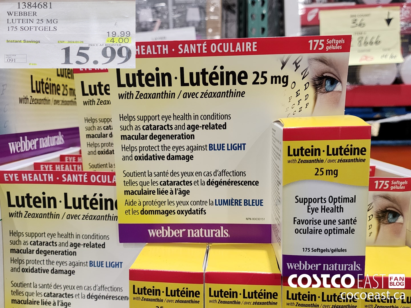 1384681 WEBBER LUTEIN 25 MG 175 SOFTGELS ($4.00 INSTANT SAVINGS EXPIRES ON 2024-01-28) $15.99