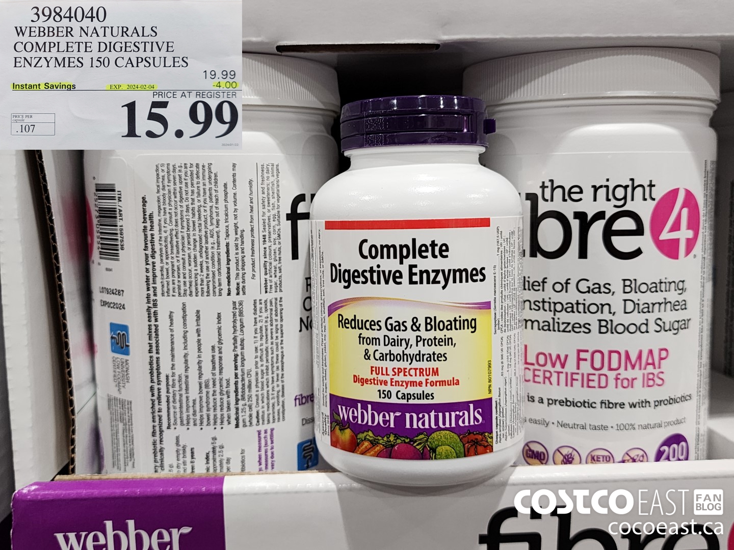 3984040 WEBBER NATURALS COMPLETE DIGESTIVE ENZYMES 150 CAPSULES ($4.00 INSTANT SAVINGS EXPIRES ON 2024-02-04) $15.99