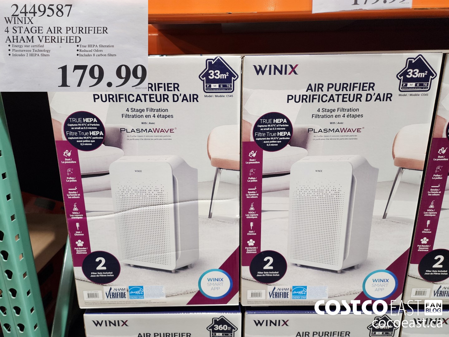 2449587 WINIX 4 STAGE AIR PURIFIER AHAM VERIFIED $179.99