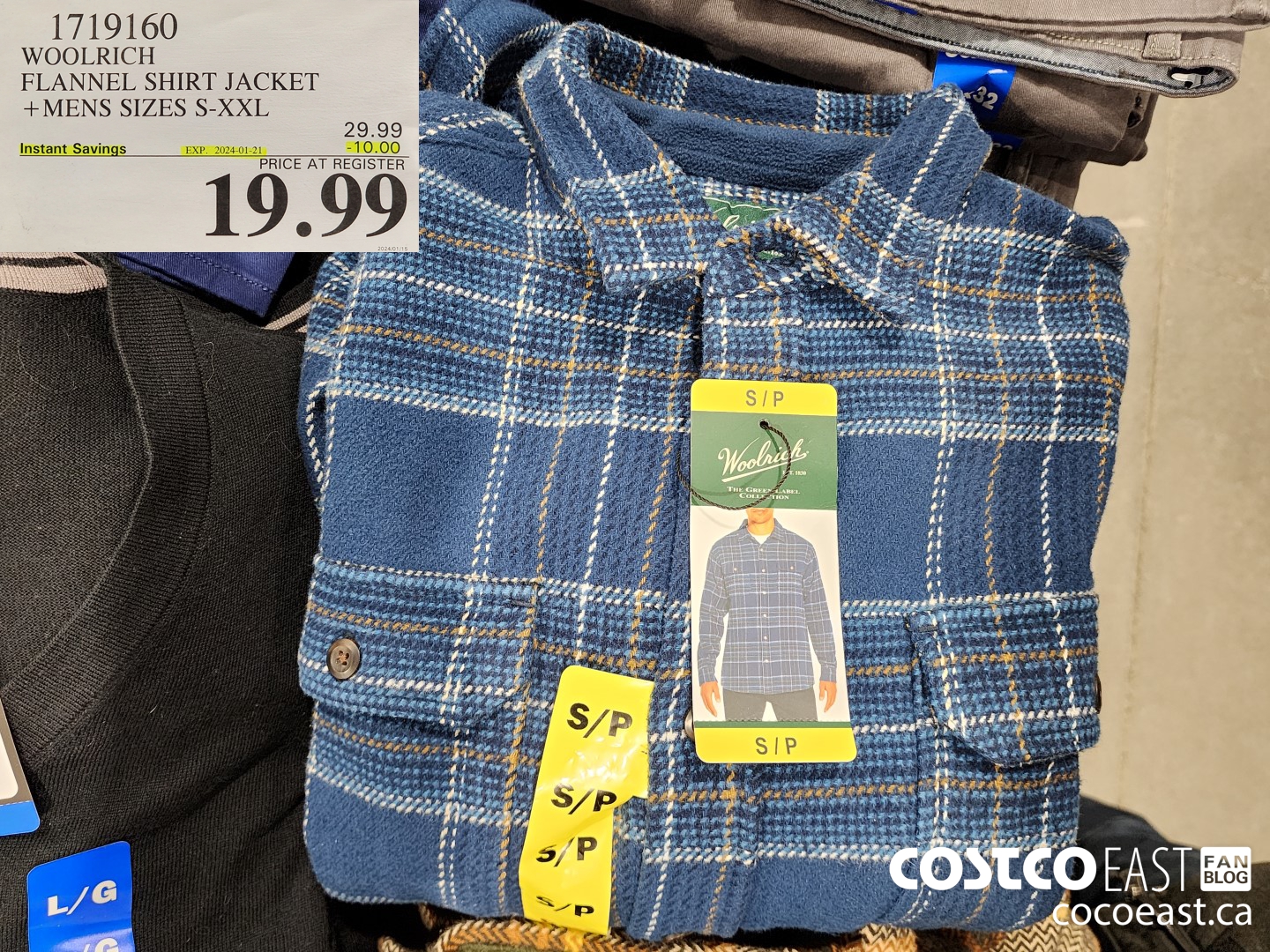 1719160 WOOLRICH FLANNEL SHIRT JACKET +MENS SIZES S-XXL ($10.00 INSTANT SAVINGS EXPIRES ON 2024-01-21) $19.99