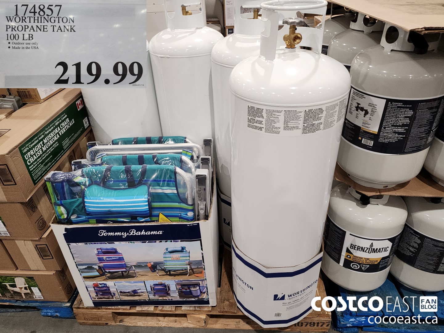 174857 WORTHINGTON PROPANE TANK 100LB $219.99