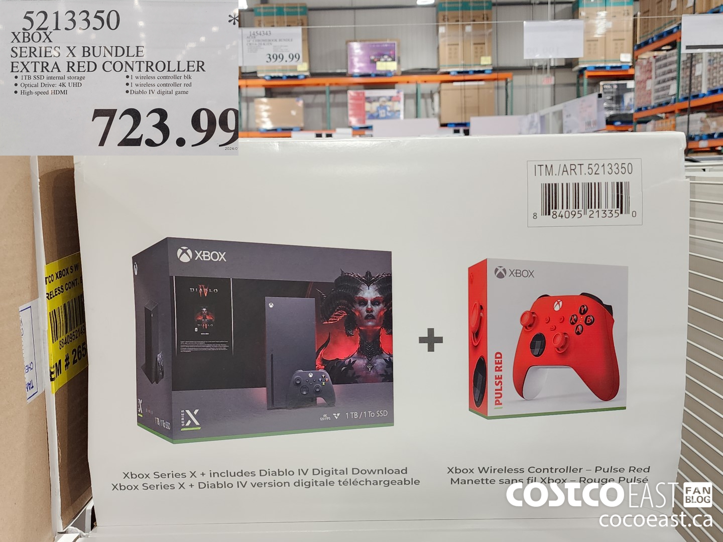 5213350 XBOX SERIES X CONSOLE EXTRA RED CONTROLLER $723.99