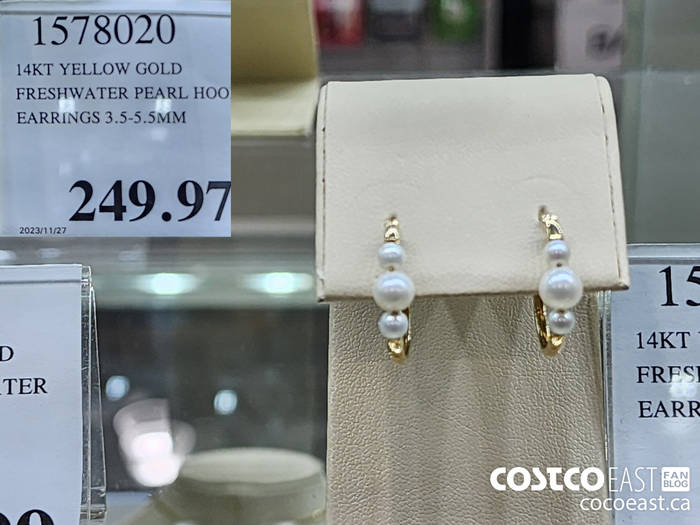 1578020 14KT YELLOW GOLD FRESHWATER PEARL HOOP EARRINGS 3.5-5.5MM $249.97