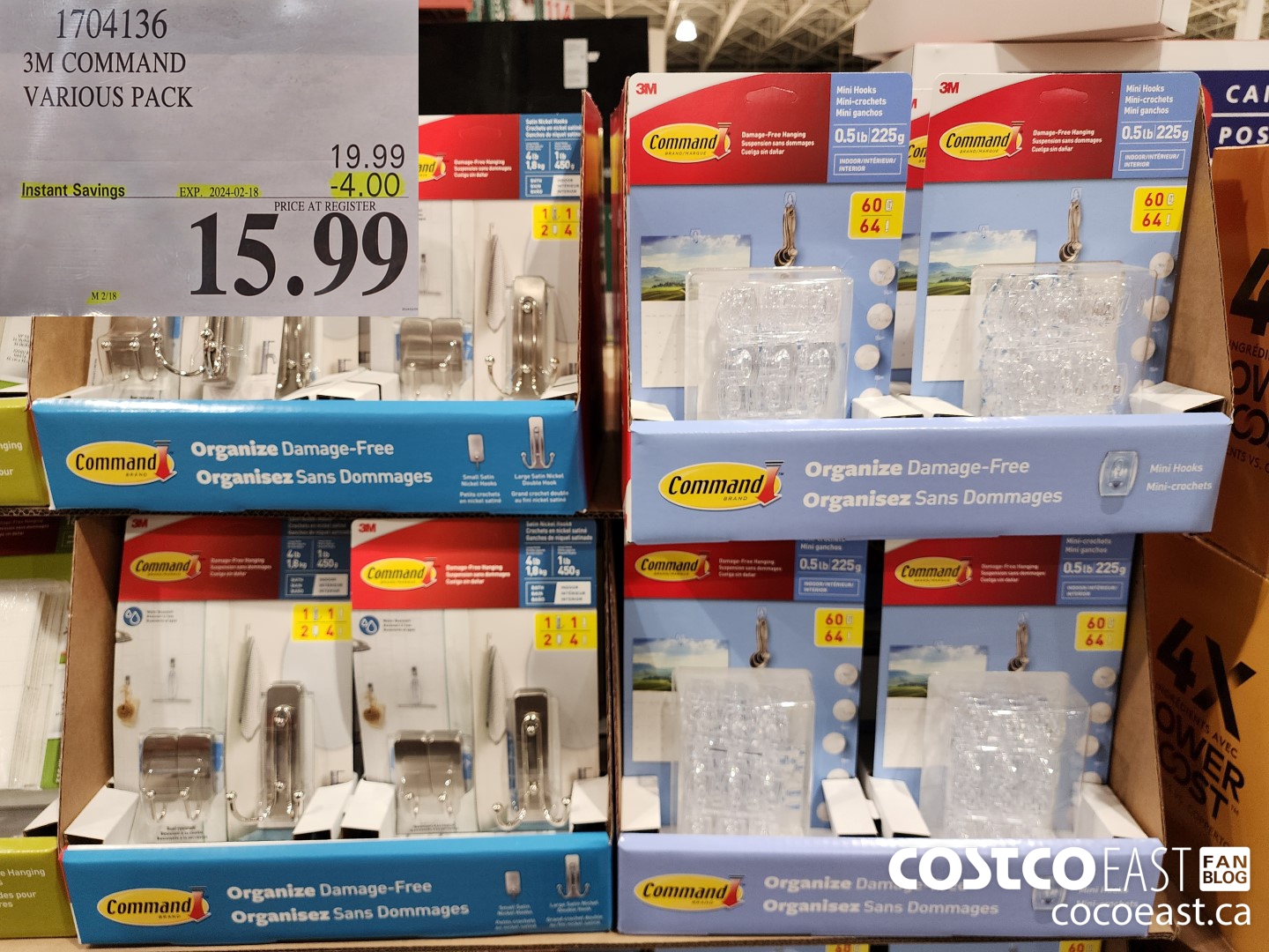 1704136 3M COMMAND VARIOUS PACK ($4.00 INSTANT SAVINGS EXPIRES ON 2024-02-18) $15.99