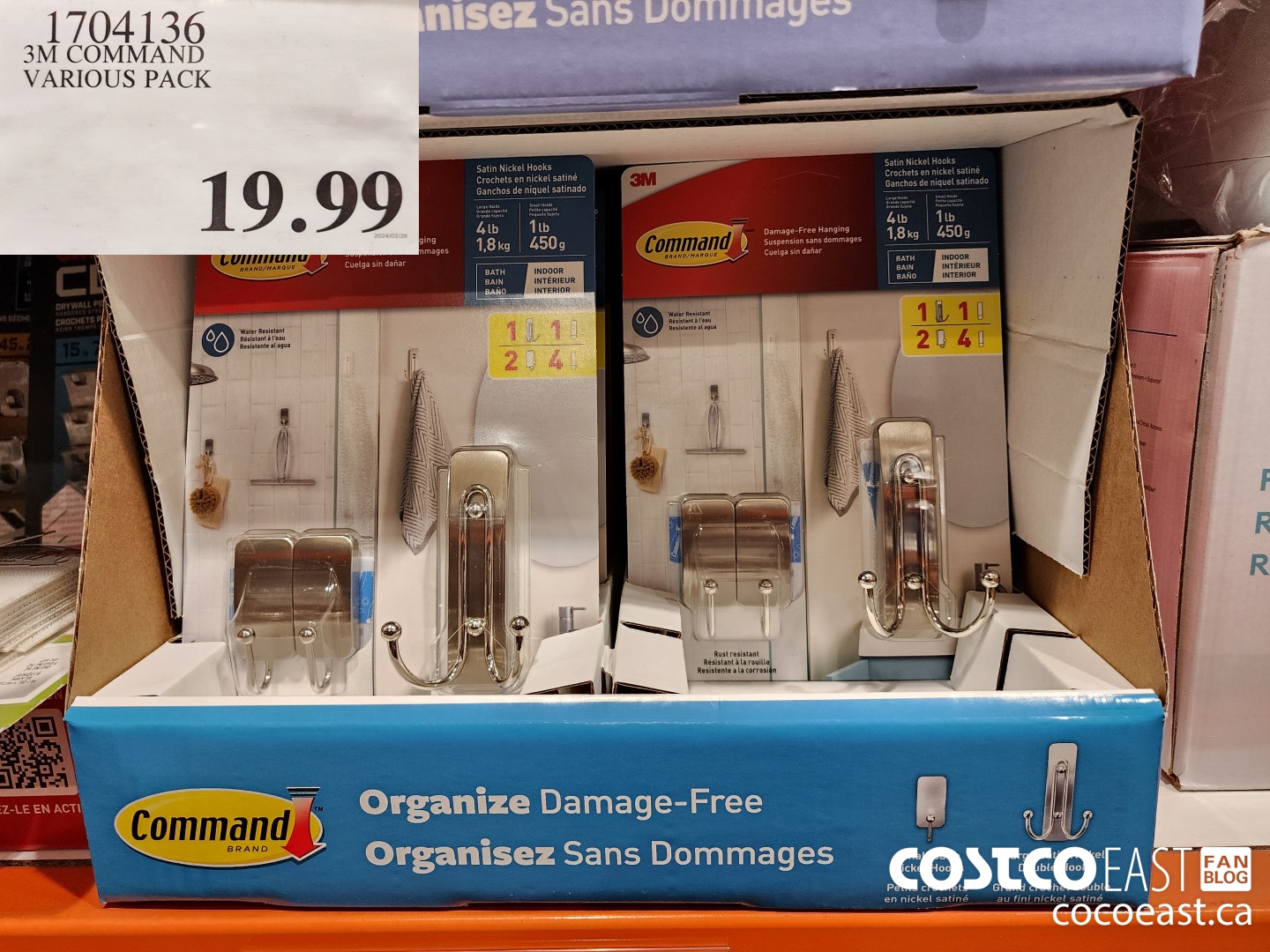 1704136 3M COMMAND VARIOUS PACK $19.99