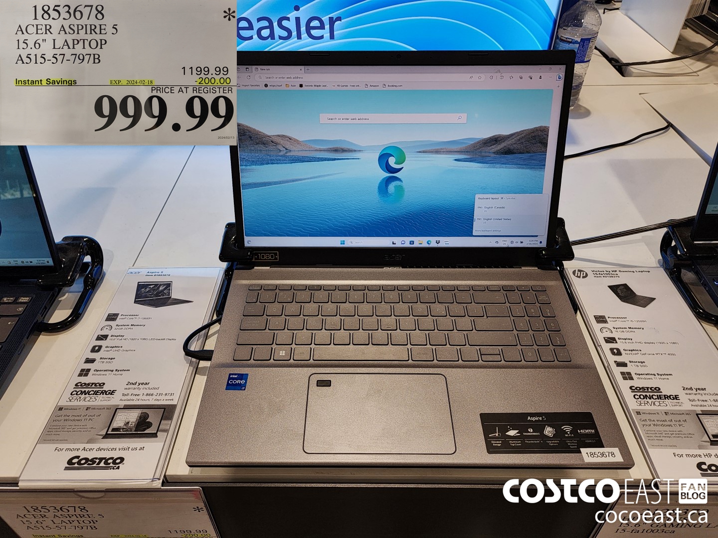 1853678 ACER ASPIRE 5 15.6IN LAPTOP COMPUTER A515-57-797B ($200.00 INSTANT SAVINGS EXPIRES ON 2024-02-18) $999.99