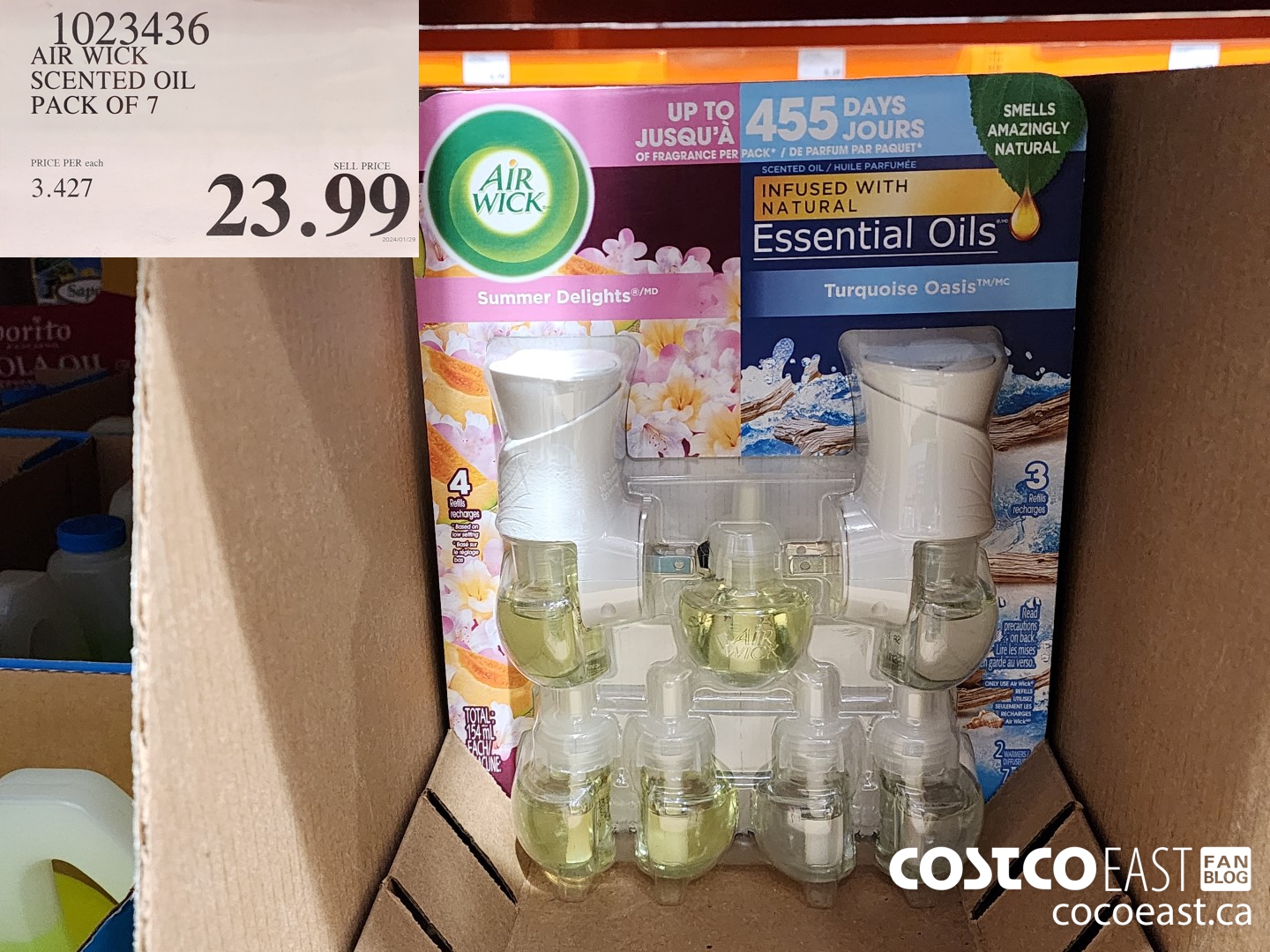 1023436 AIR WICK SCENTED OIL PACK OF 7 $23.99