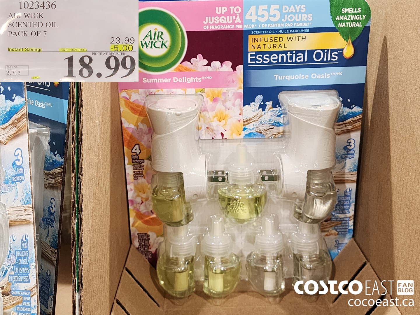 1023436 AIR WICK SCENTED OIL PACK OF 7 ($5.00 INSTANT SAVINGS EXPIRES ON 2024-03-03) $18.99