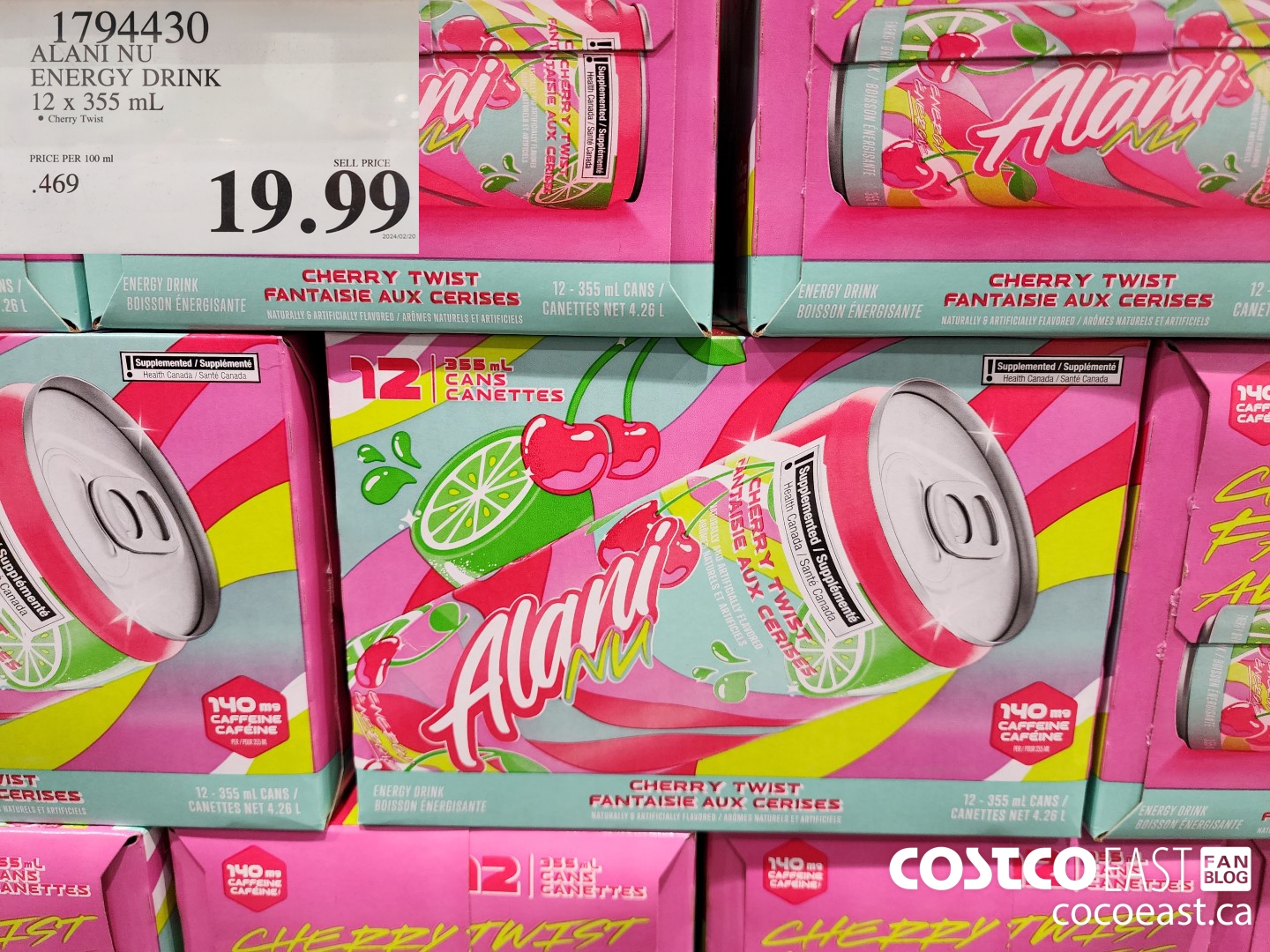 1794430 ALANI NU ENERGY DRINK 12 x 355 mL $19.99