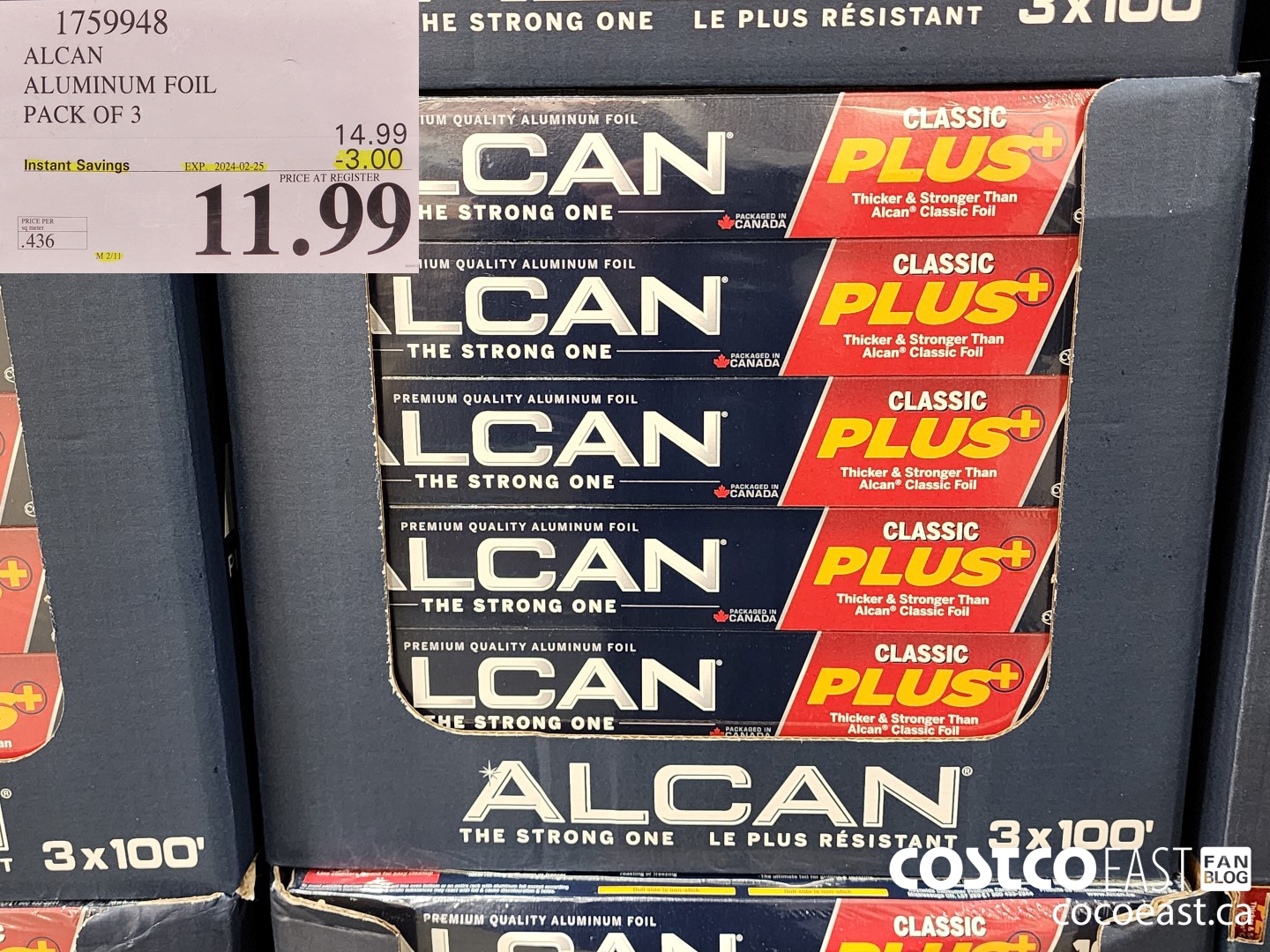 1759948 ALCAN ALUMINUM FOIL PACK OF 3 ($3.00 INSTANT SAVINGS EXPIRES ON 2024-02-25) $11.99
