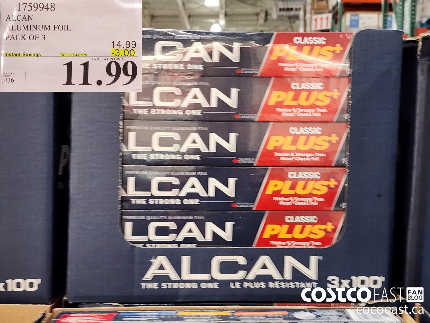 1759948 ALCAN ALUMINUM FOIL PACK OF 3 ($3.00 INSTANT SAVINGS EXPIRES ON 2024-02-25) $11.99