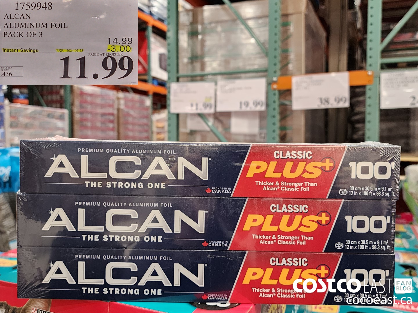 1759948 ALCAN ALUMINUM FOIL PACK OF 3 ($3.00 INSTANT SAVINGS EXPIRES ON 2024-02-25) $11.99