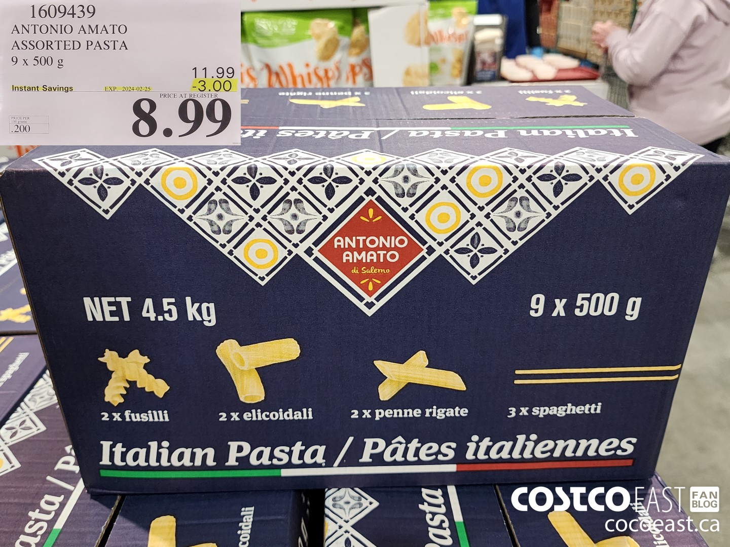 1609439 ANTONIO AMATO ASSORTED PASTA 9 x 500 g ($3.00 INSTANT SAVINGS EXPIRES ON 2024-02-25) $8.99