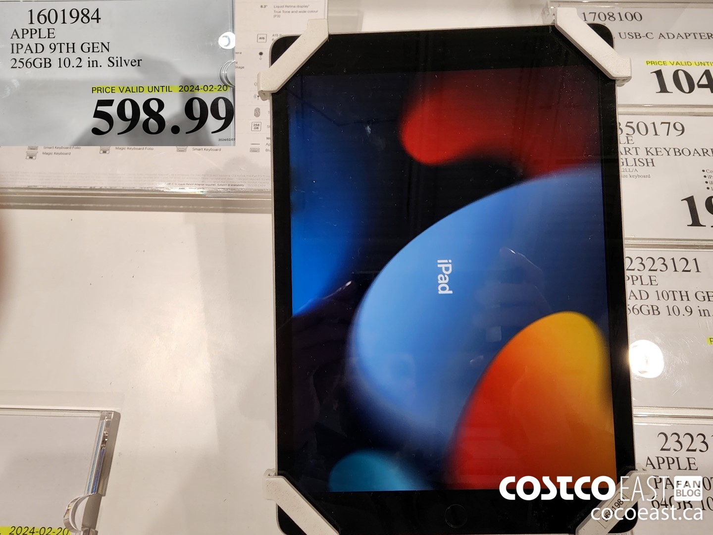 1601984 APPLE IPAD 9TH GEN 256GB 10.2 IN. SILVER $598.99