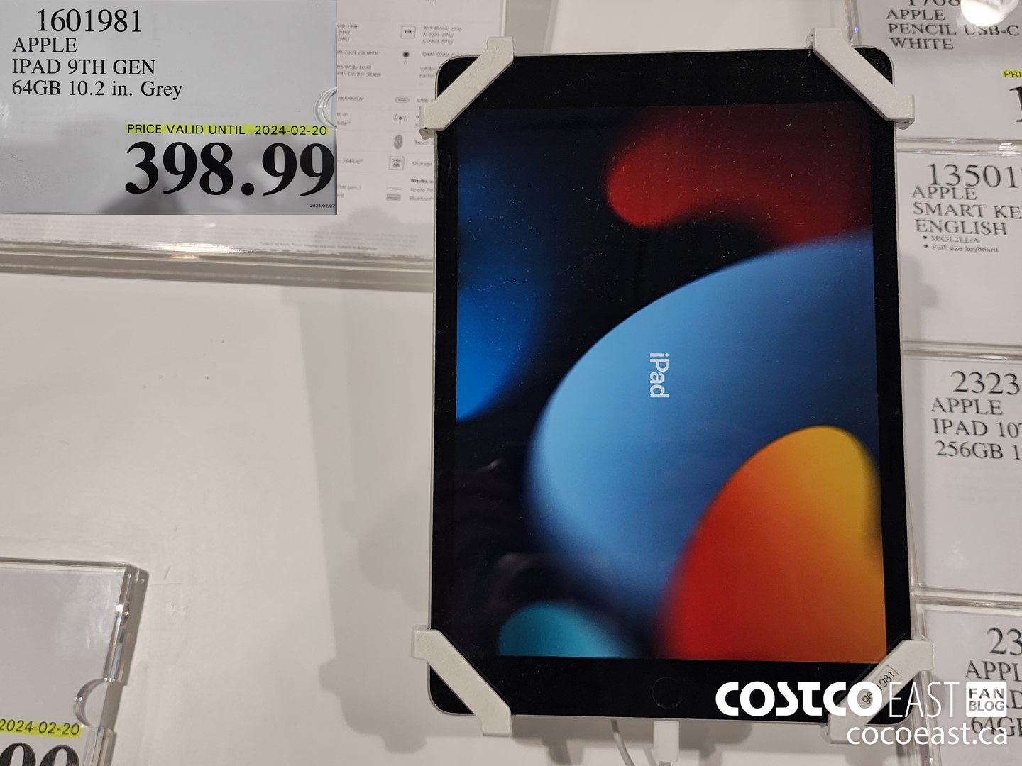 1601981 APPLE IPAD 9TH GEN 64GB 10.2 IN. GREY $398.99