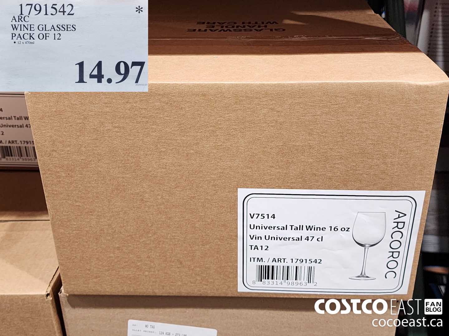 1791542 ARC WINE GLASSES PACK OF 12 $14.97