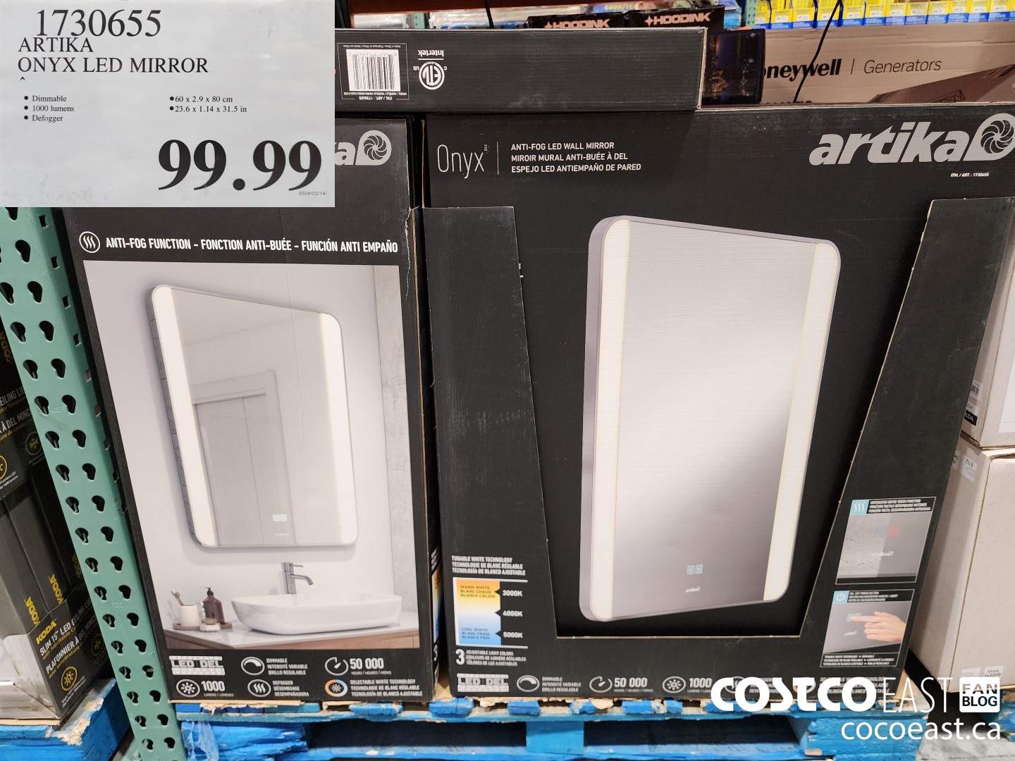 1730655 ARTIKA ONYX LED MIRROR $99.99