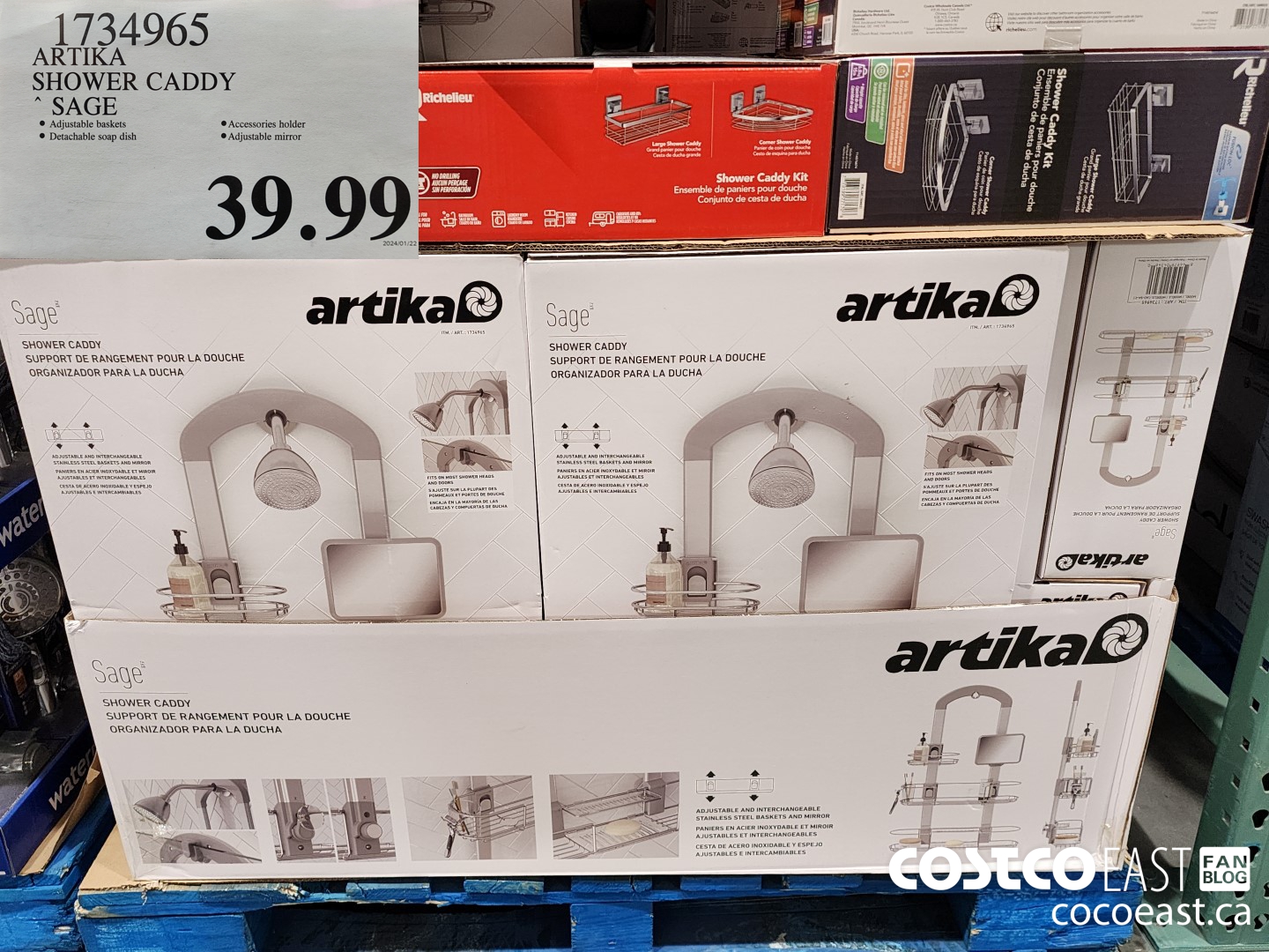 1734965 ARTIKA SHOWER CADDY SAGE $39.99