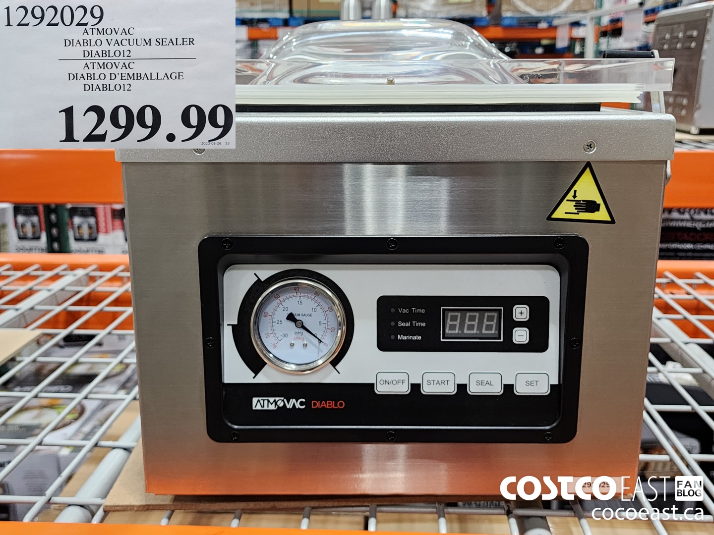 1292029 ATMOVAC DIABLO VACUUM SEALER DIABLO12 $1299.99