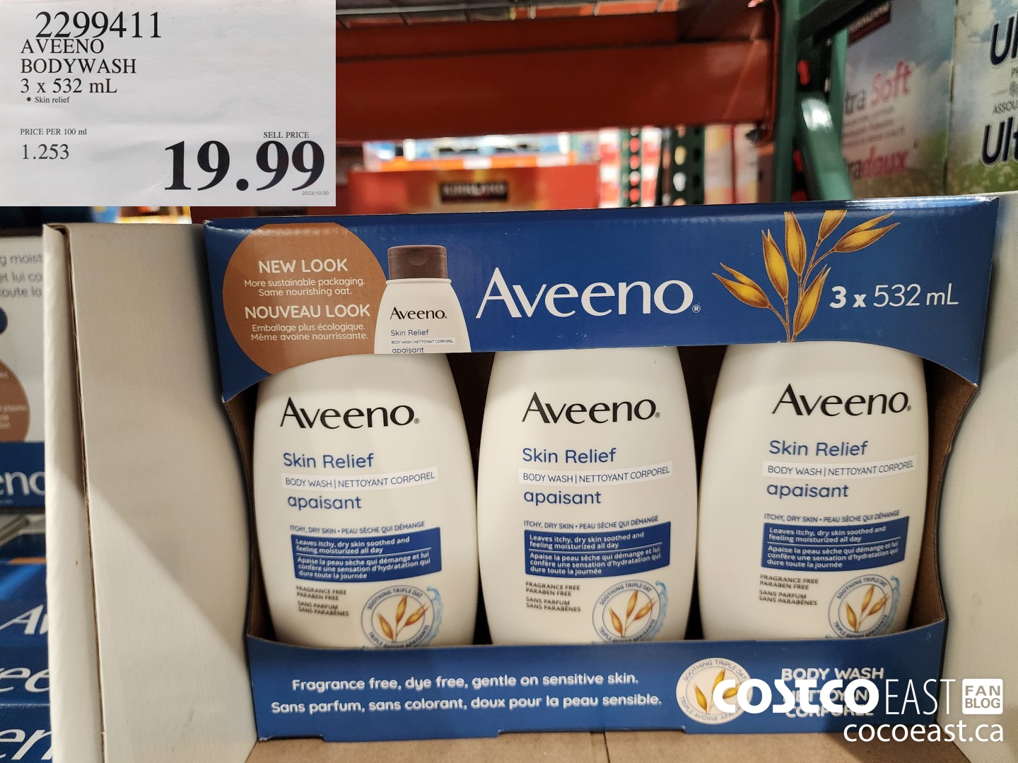 2299411 AVEENO BODYWASH 3 X 532 ML $19.99