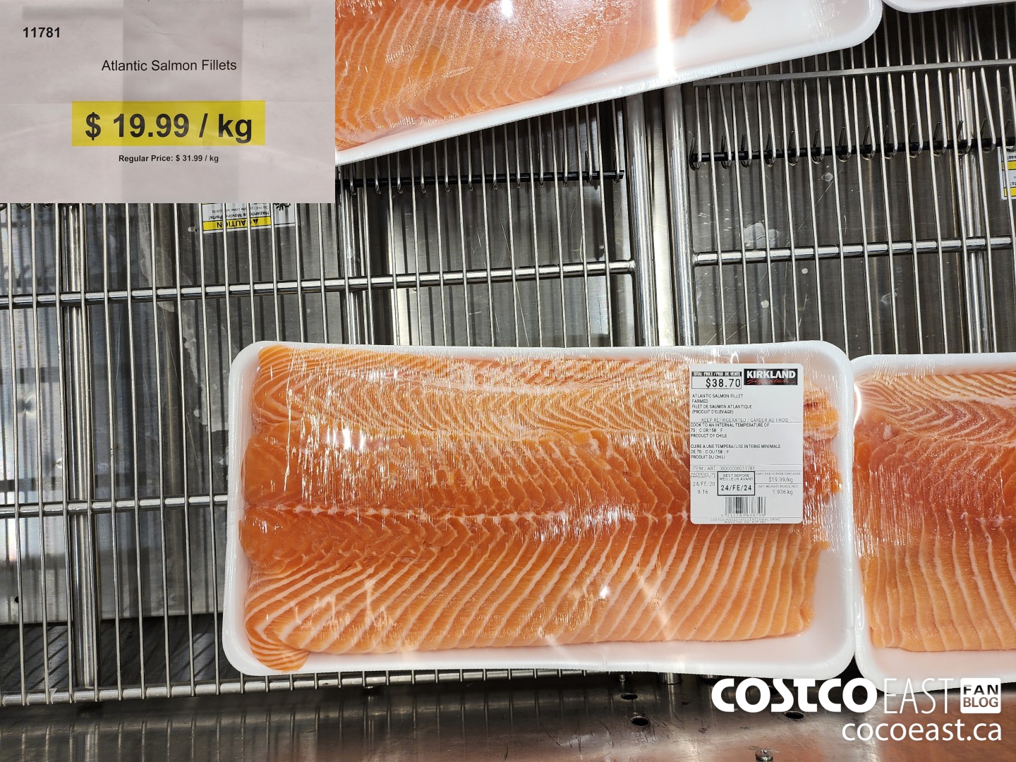 11781 Atlantic Salmon Fillet (PRICE PER KG) 12.00/kg OFF $31.99