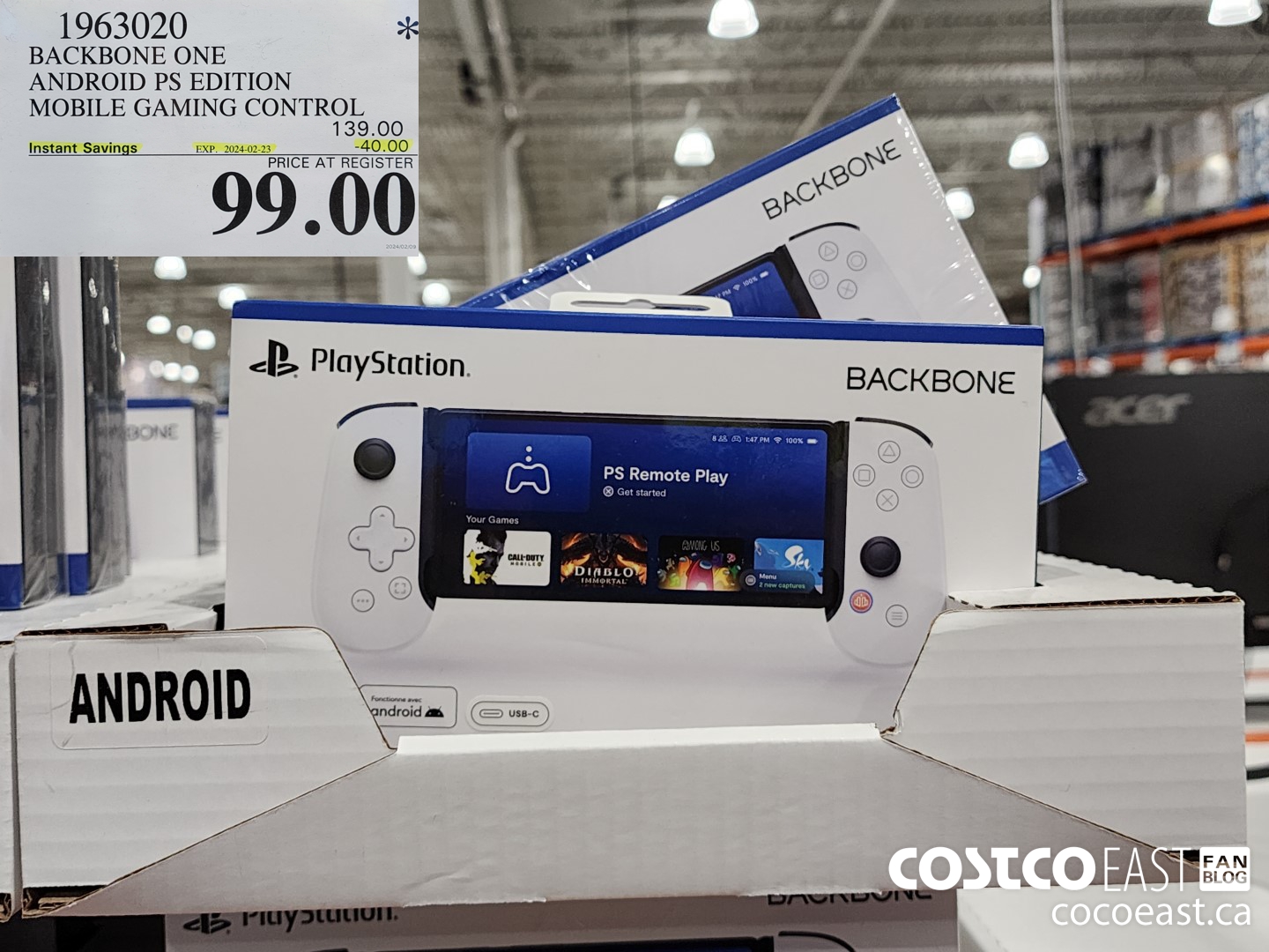 1963020 BACKBONE ONE ANDROID PS EDITION MOBILE GAMING CONTROL ($40.00 INSTANT SAVINGS EXPIRES ON 2024-02-23) $99.00