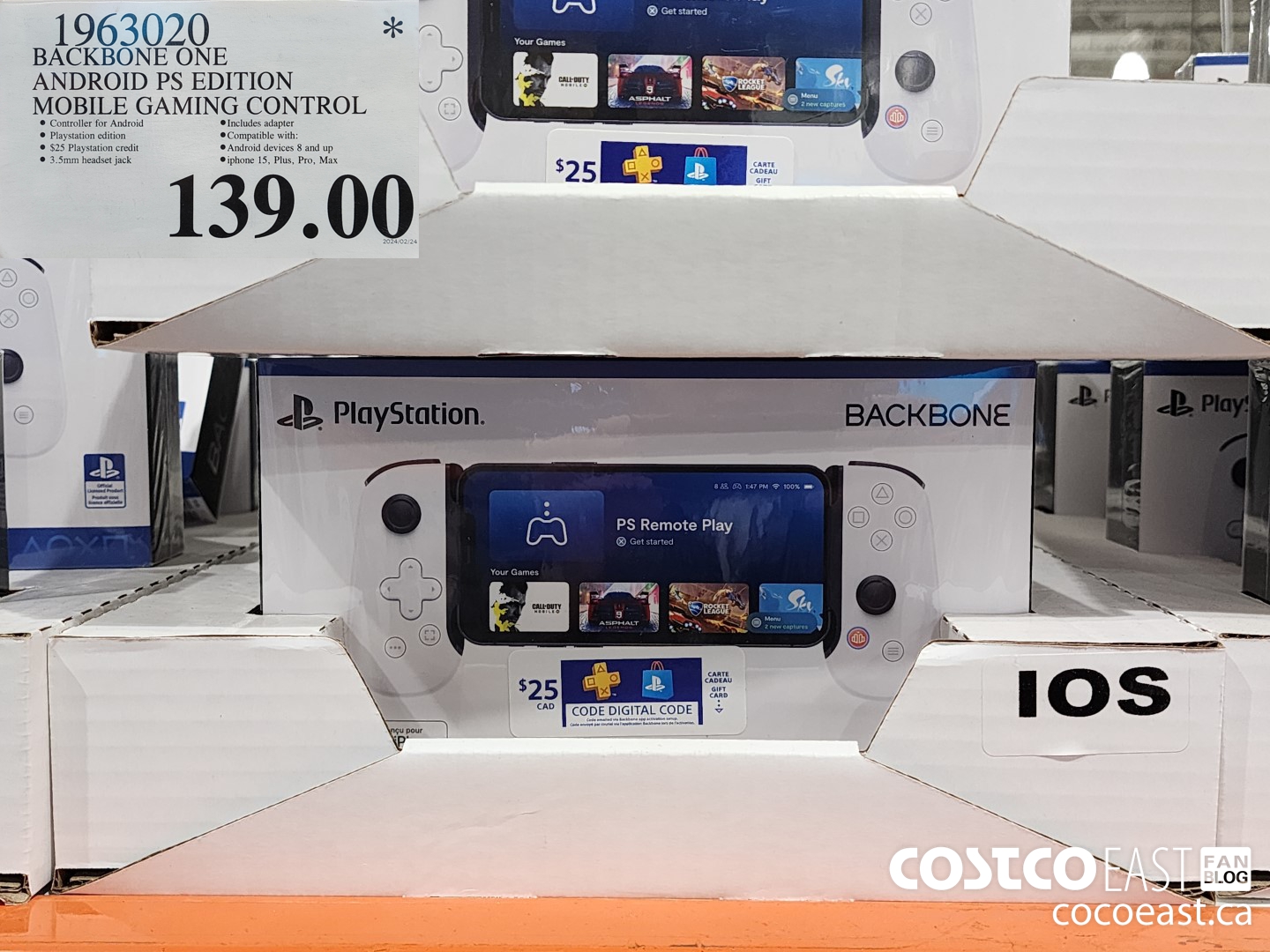 1963020 BACKBONE ONE ANDROID PS EDITION MOBILE GAMING CONTROL $139.00