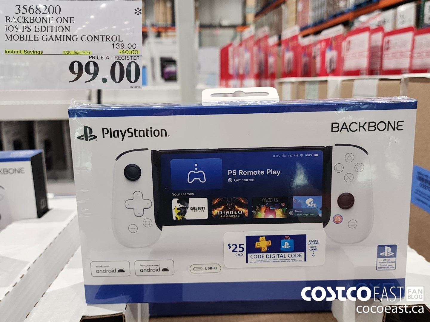 3568200 BACKBONE ONE IOS PS EDITION MOBILE GAMING CONTROL ($40.00 INSTANT SAVINGS EXPIRES ON 2024-02-23) $99.00