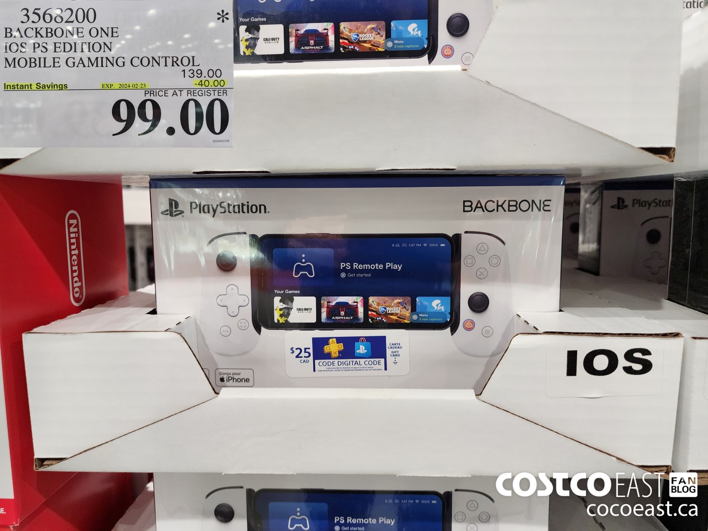 3568200 BACKBONE ONE IOS PS EDITION MOBILE GAMING CONTROL ($40.00 INSTANT SAVINGS EXPIRES ON 2024-02-23) $99.00