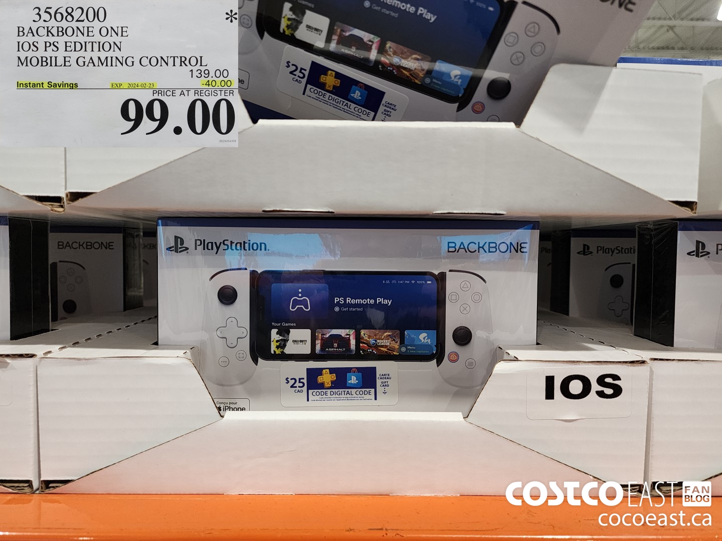 3568200 BACKBONE ONE IOS PS EDITION MOBILE GAMING CONTROL ($40.00 INSTANT SAVINGS EXPIRES ON 2024-02-23) $99.00