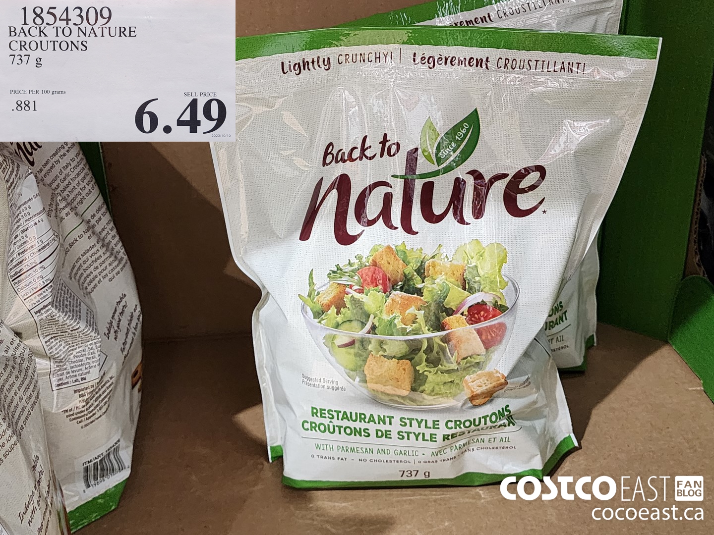 1854309 BACK TO NATURE CROUTONS 737 G $6.49