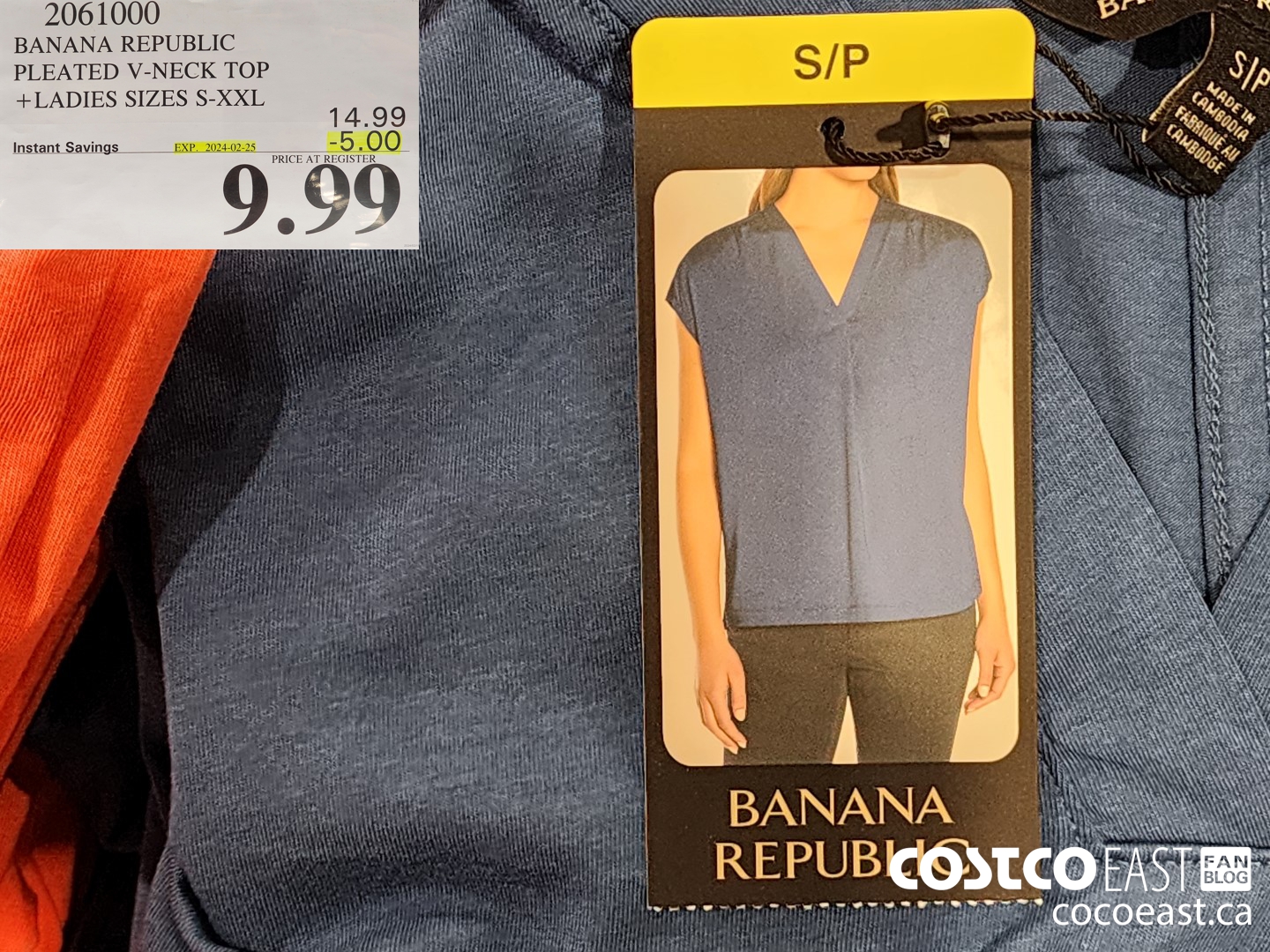 2061000 BANANA REPUBLIC V-NECK TOP + LADIES SIZES S-XXL ($5.00 INSTANT SAVINGS EXPIRES ON 2024-02-25) $9.99