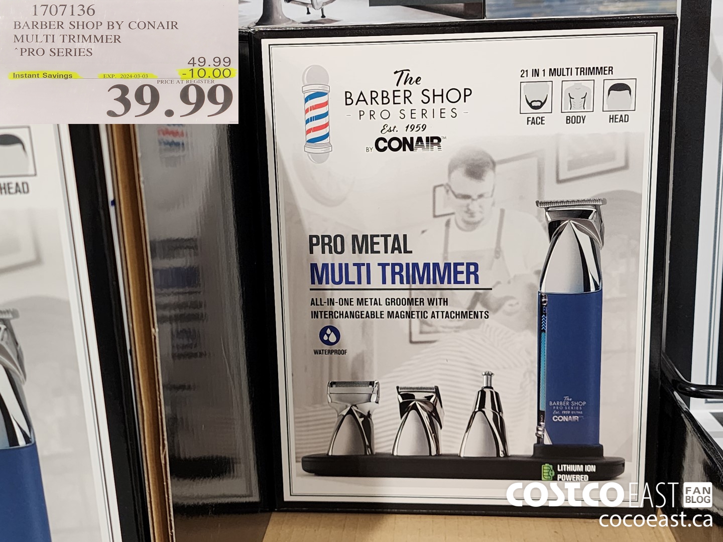 1707136 BARBER SHOP BY CONAIR MULTI TRIMMER “PRO SERIES ($10.00 INSTANT SAVINGS EXPIRES ON 2024-03-03) $39.99