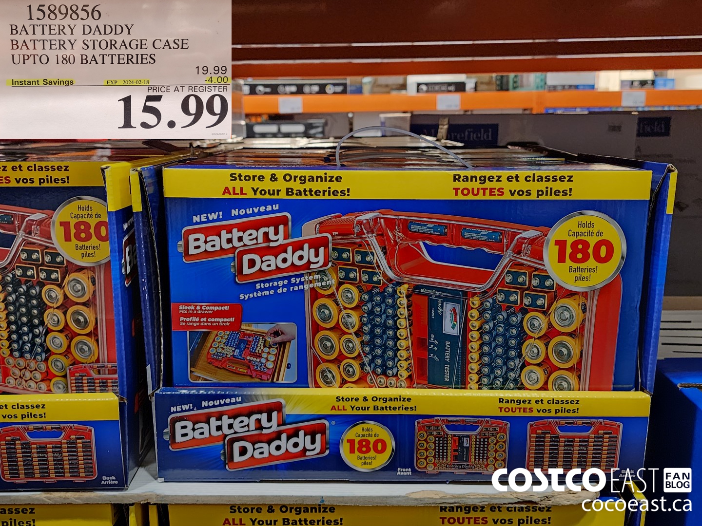 1589856 BATTERY DADDY BATTERY STORAGE CASE UP TO 180 BATTERIES ($4.00 INSTANT SAVINGS EXPIRES ON 2024-02-18) $15.99