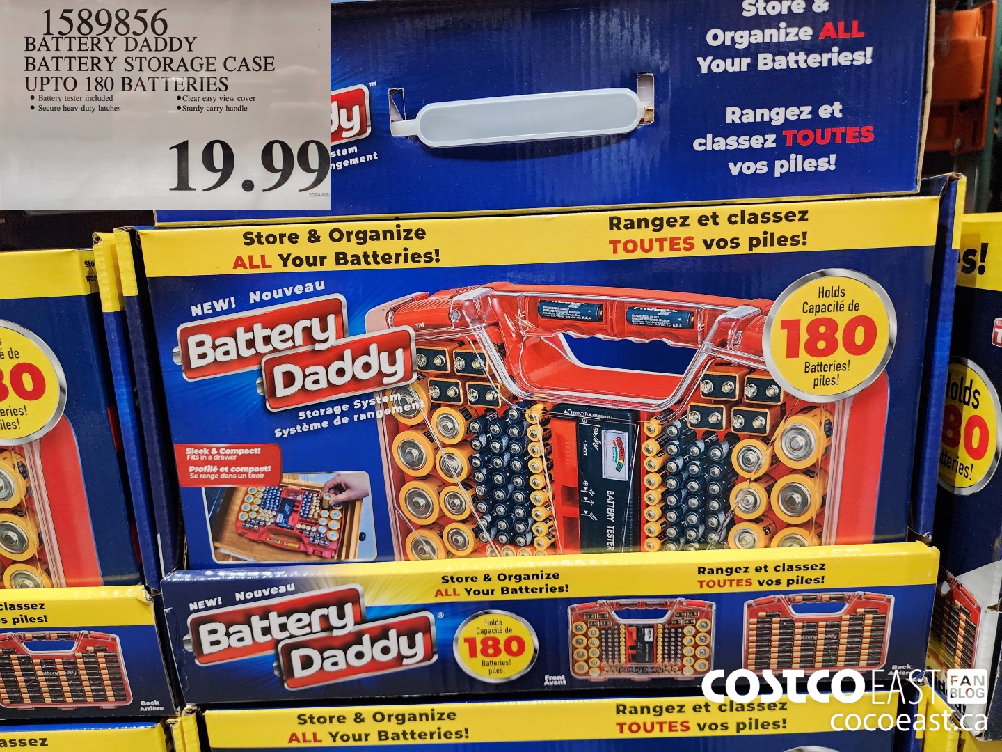 1589856 BATTERY DADDY BATTERY STORAGE CASE UP TO 180 BATTERIES $19.99