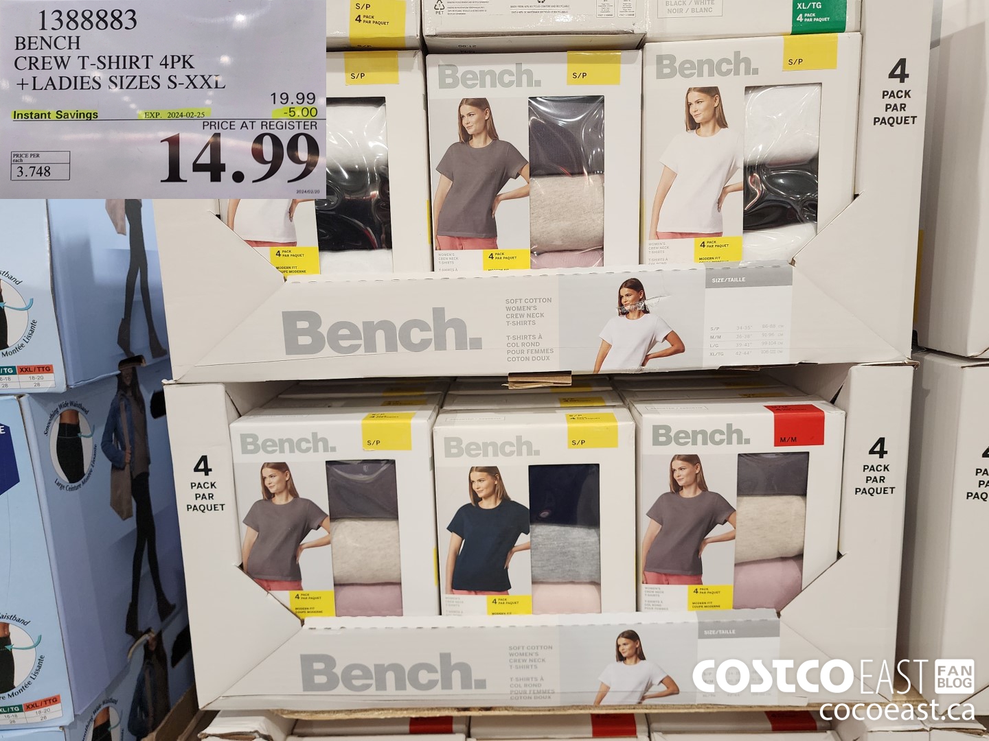 1388883 BENCH CREW TSHIRT 4PK +LADIES SIZES S-XXL ($5.00 INSTANT SAVINGS EXPIRES ON 2024-02-25) $14.99
