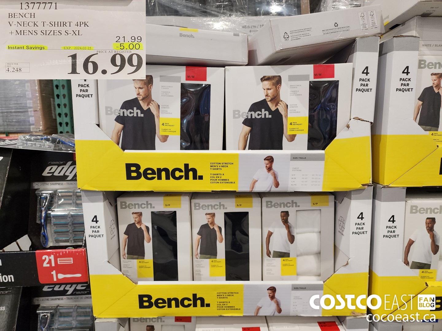 1377771 BENCH V-NECK T-SHIRT MENS SIZES S-XL ($5.00 INSTANT SAVINGS EXPIRES ON 2024-02-25) $16.99