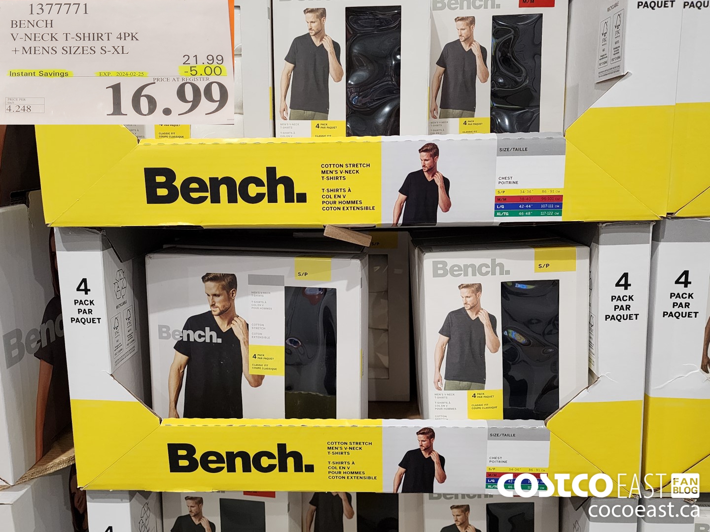 1377771 BENCH V-NECK T-SHIRT MENS SIZES S-XL ($5.00 INSTANT SAVINGS EXPIRES ON 2024-02-25) $16.99