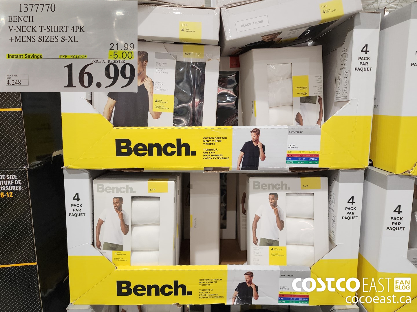 1377770 BENCH V-NECK T-SHIRT MENS SIZES S-XL 202402-25 ($5.00 INSTANT SAVINGS) $16.99