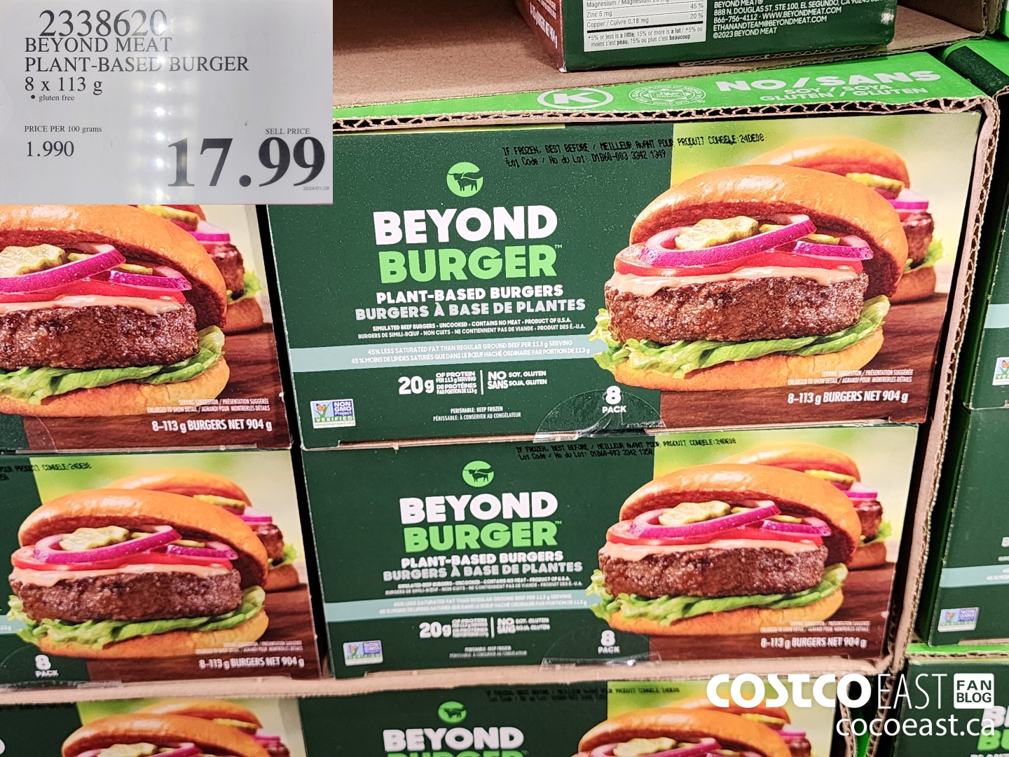 2338620 BEYOND MEAT PLANT-BASED BURGER 8 x 113 G $17.99