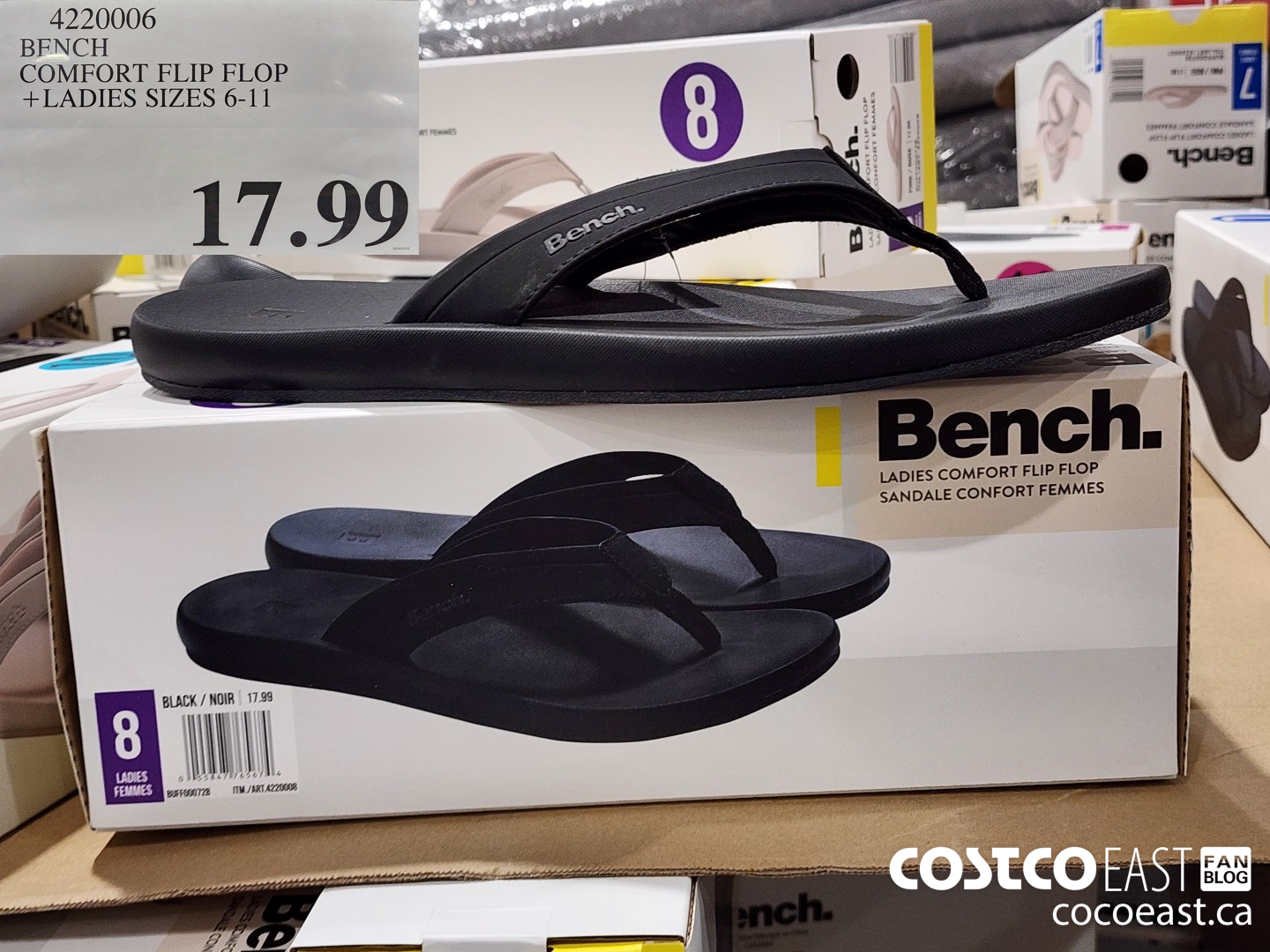 4220006 BFNCH COMFORT FLIP FLOP + LADIES SIZES 6-11 $17.99