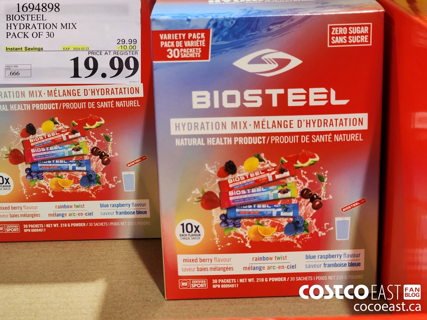 1694898 BIOSTEEL HYDRATION MIX PACK OF 30 ($6.00 INSTANT SAVINGS EXPIRES ON 2023-09-24) $29.99