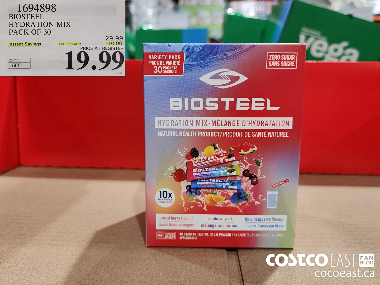 1694898 BIOSTEEL HYDRATION MIX PACK OF 30 ($10.00 INSTANT SAVINGS EXPIRES ON 2024-02-23) $19.99