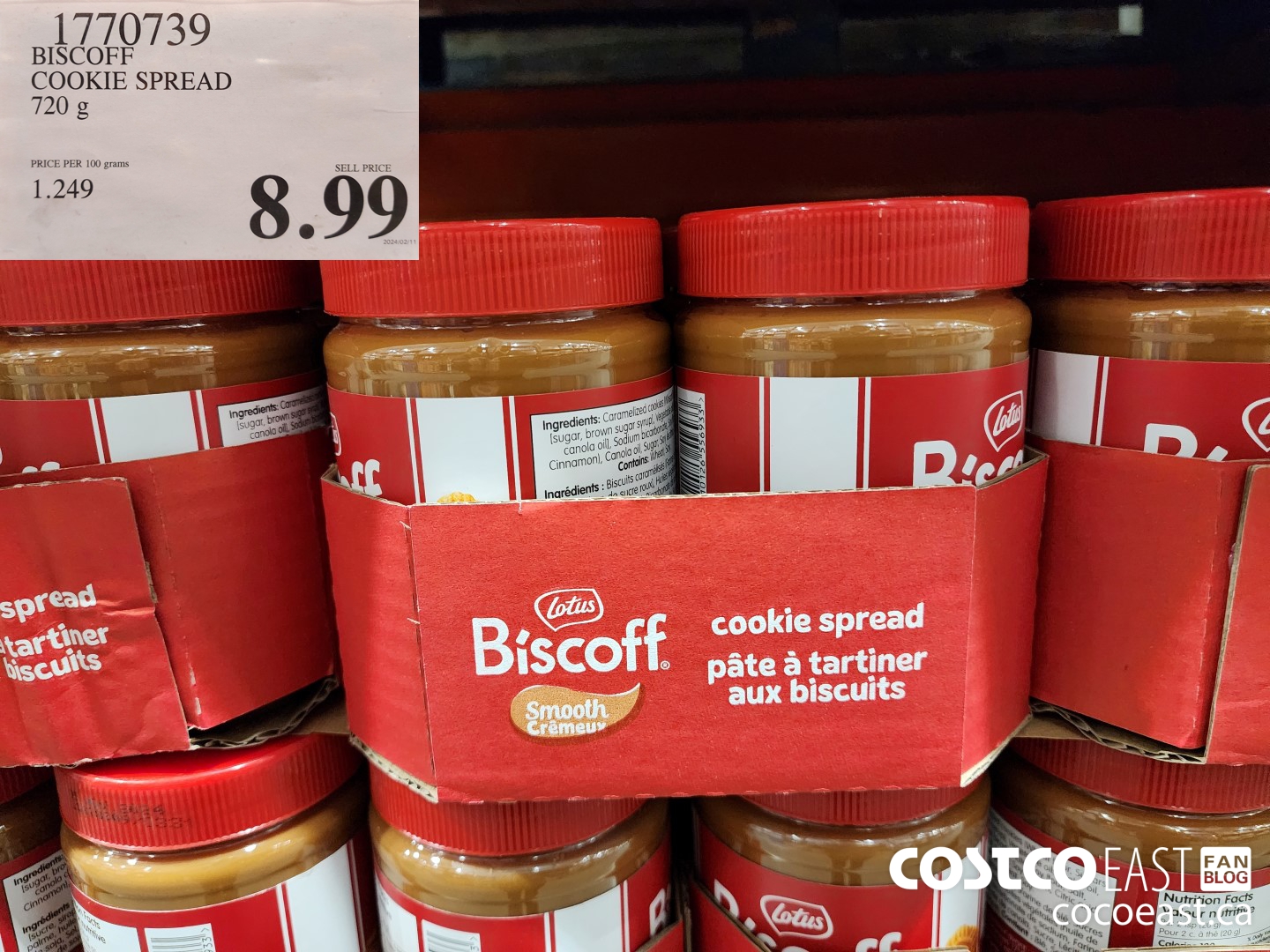 1770739 BISCOFF COOKIE SPREAD 720 g $8.99