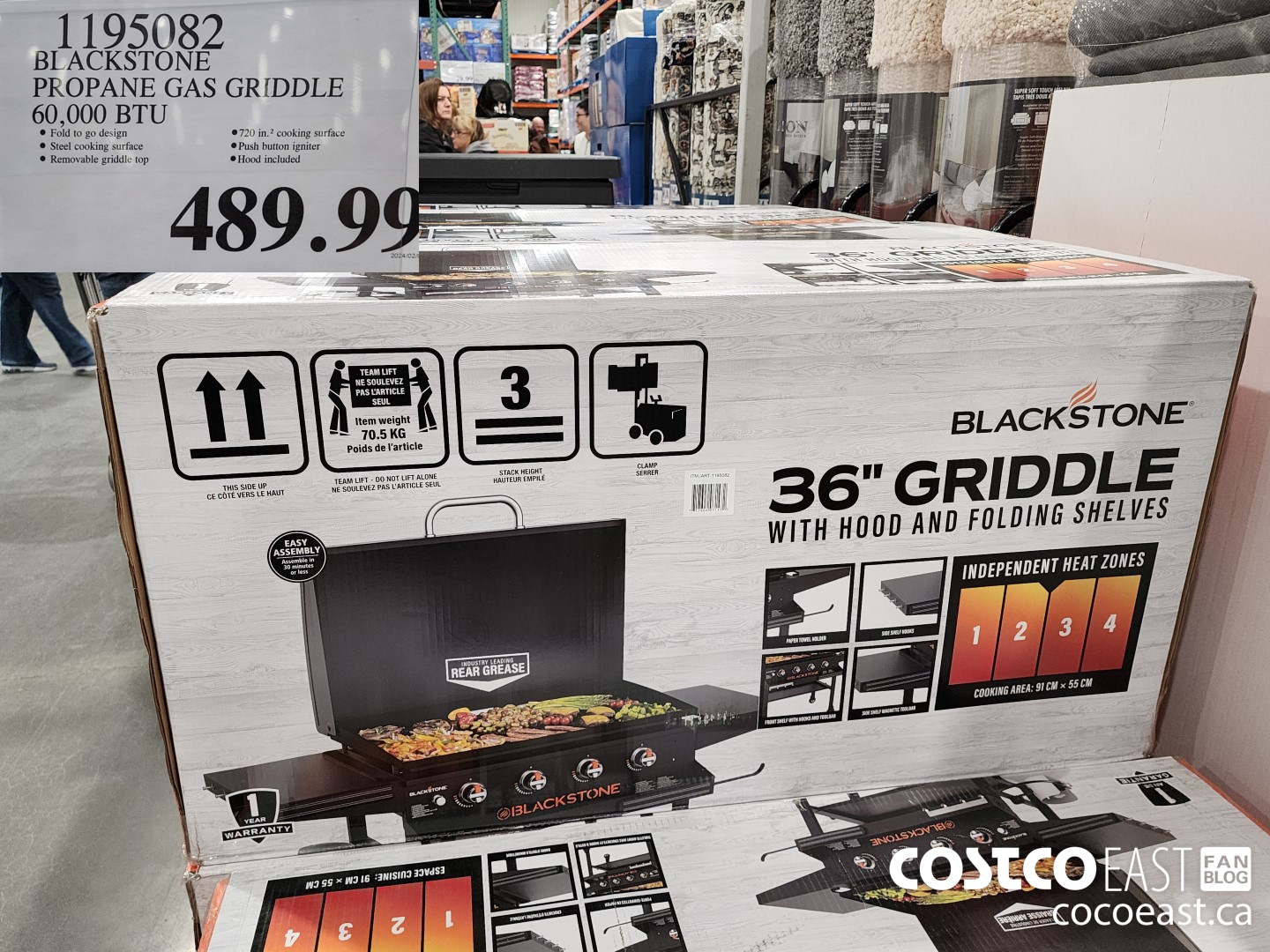 1195082 BLACKSTONE PROPANE GAS GRIDDLE 60,000 BTU $489.99