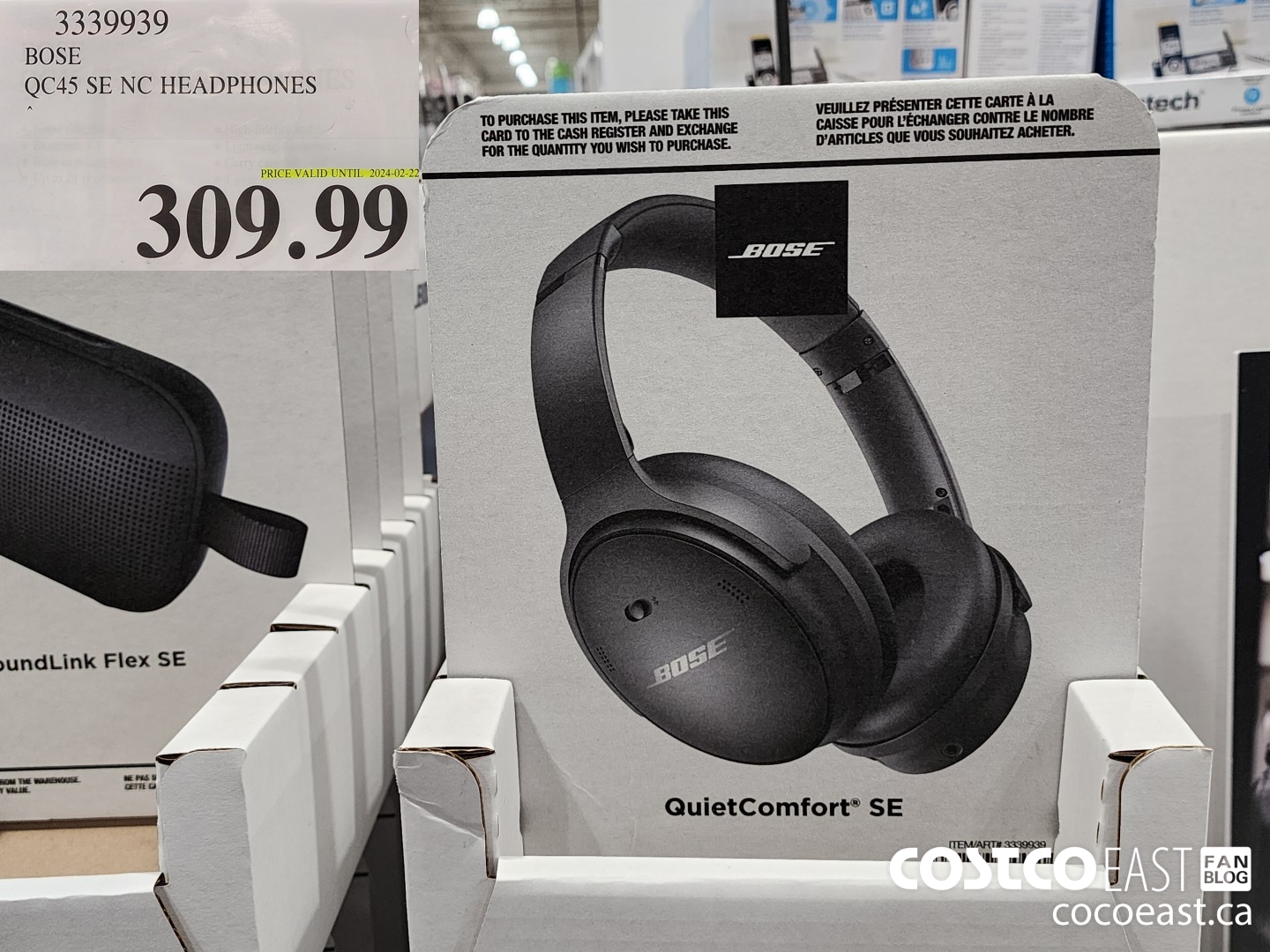 3339939 BOSE QC45 SE NC HEADPHONES $309.99
