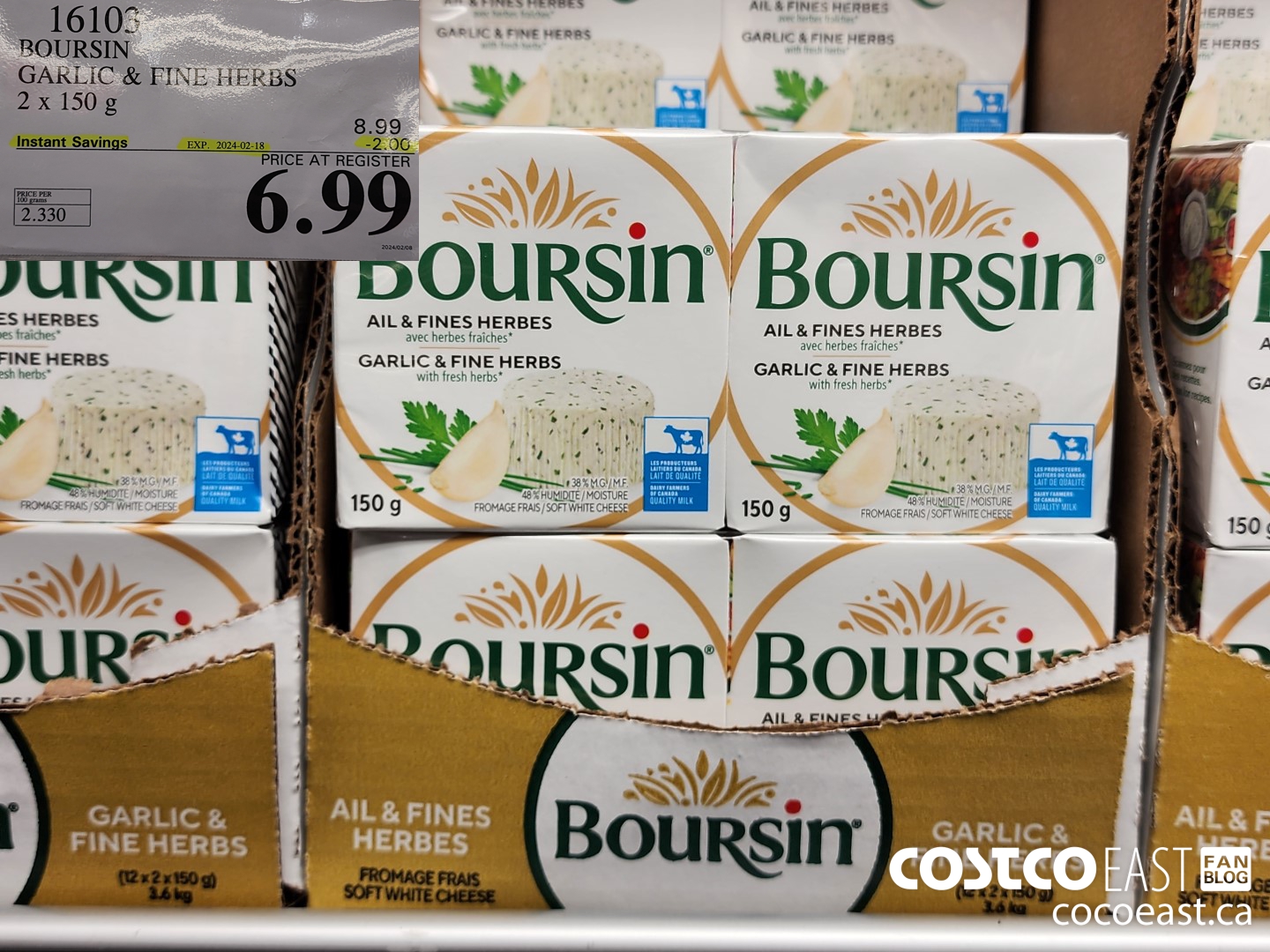 16103 BOURSIN GARLIC & FINE HERBS 2 X 150 G ($2.00 INSTANT SAVINGS EXPIRES ON 2024-02-18) $6.99