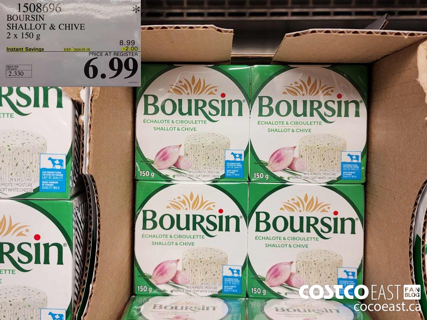 1508696 BOURSIN SHALLOT & CHIVE 2 X 150 G ($2.00 INSTANT SAVINGS EXPIRES ON 2024-02-18) $6.99