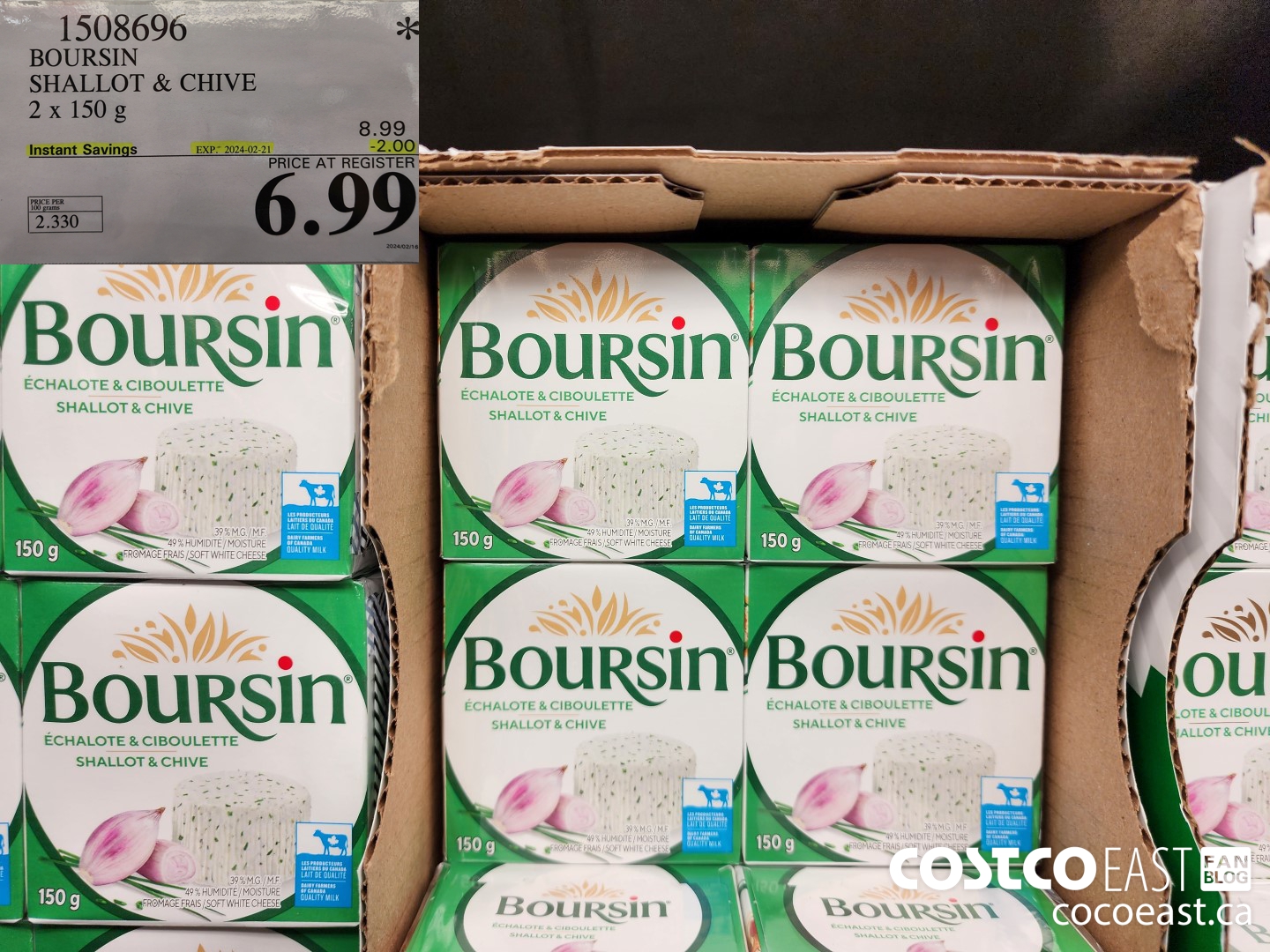 1508696 BOURSIN SHALLOT & CHIVE 2 X 150 G ($2.00 INSTANT SAVINGS EXPIRES ON 2024-02-21) $6.99