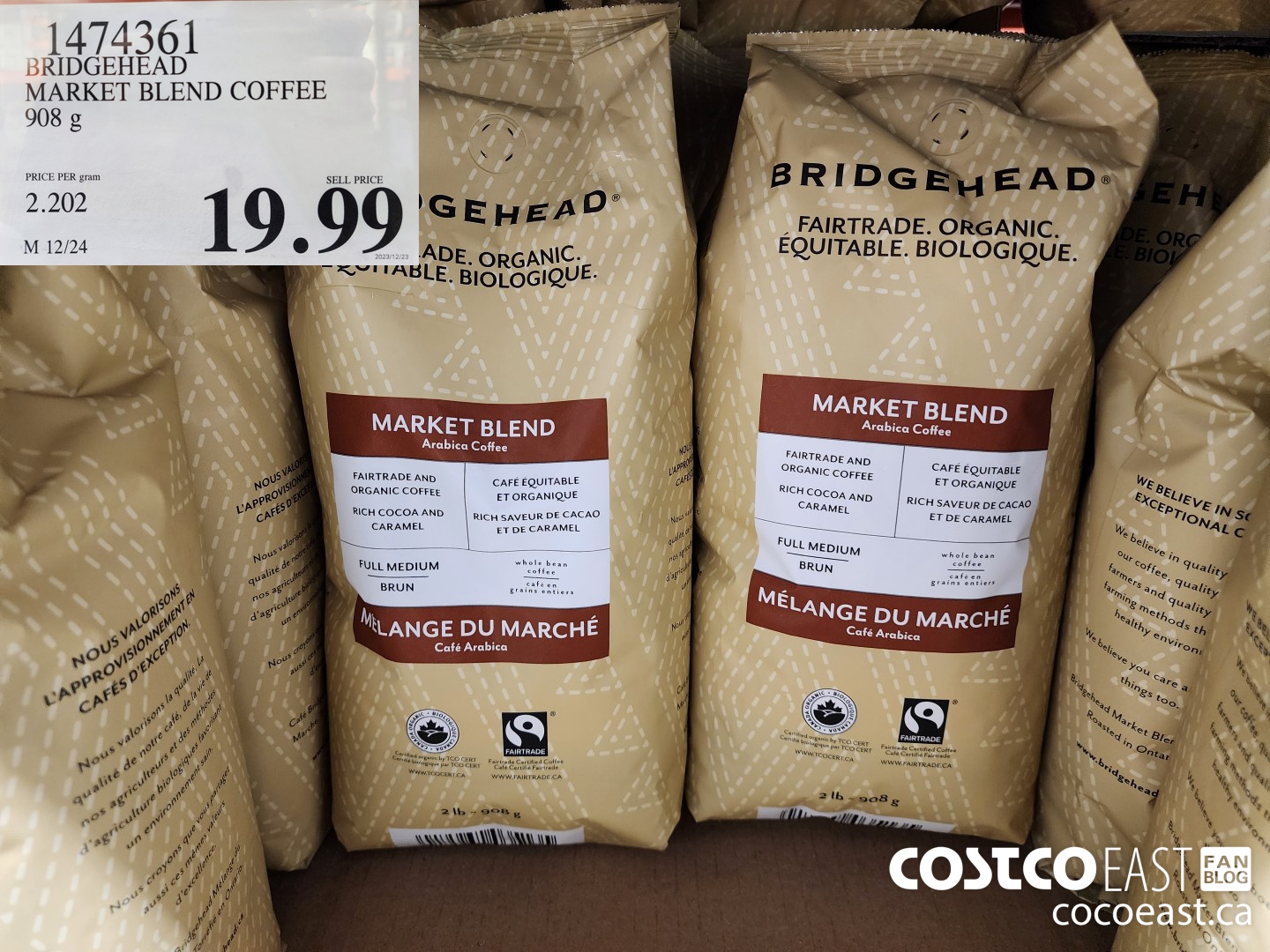 1474361 BRIDGEHEAD MARKET BLEND COFFEE 908 g $19.99